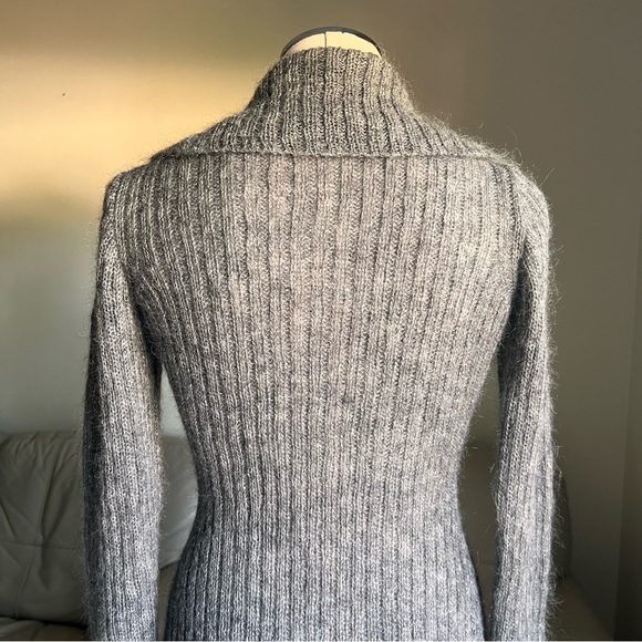 Moda International Italian Sz XS Mohair Blend Cable Knit Long Buttoned Cardigan - Picture 14 of 17